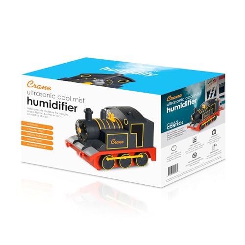 Crane مرطب هواء كرين كول ميست بالموجات فوق الصوتية لغرفة الأطفال وغرفة النوم، إيقاف تلقائي 1 جالون، فلتر اختياري، تصميم مرح، قطار - Image 2