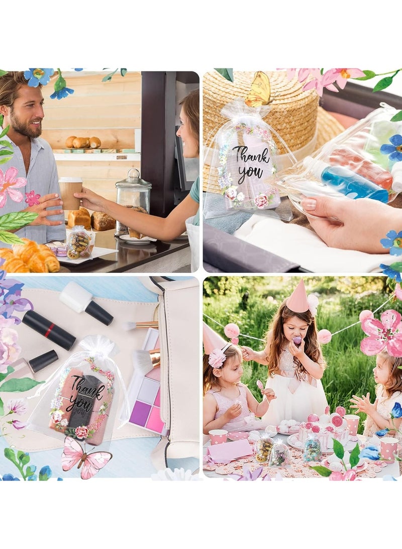 **100 حقيبة هدايا عيد الشكر:** أكياس زفاف شفافة من الخيوط، أكياس عيد الشكر الصغيرة، أكياس شبكة بكميات كبيرة، أكياس مجوهرات وحلويات مع سحب، أكياس هدايا لحفلات الاستحمام للأطفال. (أبيض، 4 × 6 بوصة). - Image 5