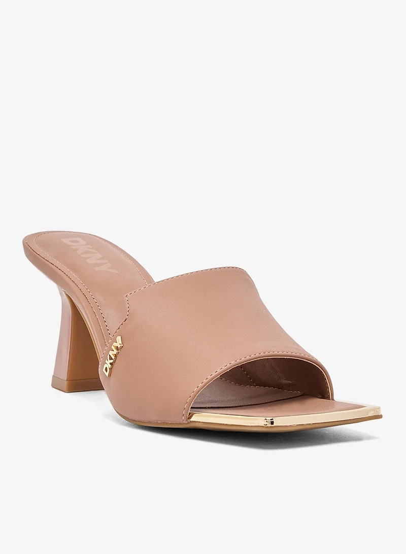DKNY MMW - Marshmellow, BLK -  Black, FQ3 - Hot Cocoa, LT3 - Light taupe Kailyn Logo PVC Heeled Sandals for Women | Best Price UAE
