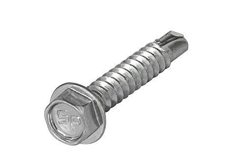 Strong-Point #8 x 1'' Hex Washer Head Self-Drilling Tek Screw, Zinc Plated Steel, Box of 100 - Image 3