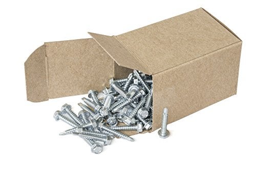 Strong-Point #8 x 1'' Hex Washer Head Self-Drilling Tek Screw, Zinc Plated Steel, Box of 100 - Image 4