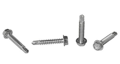 Strong-Point #8 x 1'' Hex Washer Head Self-Drilling Tek Screw, Zinc Plated Steel, Box of 100 - Image 5
