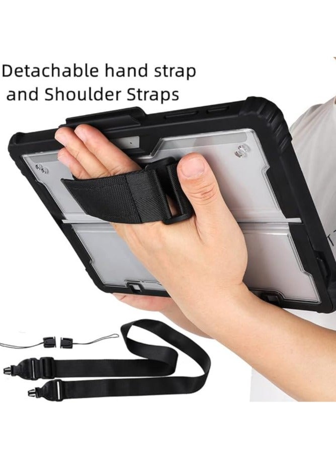 General Clear Case for Microsoft Surface Pro11/ Pro 10/Surface Pro 9 13-Inch,Heavy Duty Rugged Hard Shell Cover with Shoulder Strap & Hand Strap&Stylus Pen Holder, Compatible with Type Cover Keyboard  - Image 3