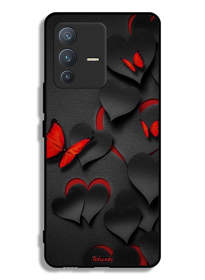 Tolwak Vivo V23 Pro 5G Protective Case Cover Hearts And Butterflies Pattern - Image 1