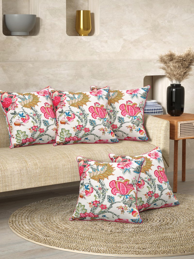 EasyGoods India Premium Cotton Cushion Covers 16x16 Inch | Soft Durable Fabric | Elegant Printed Covers for Sofa & Living Room | Hidden Zipper | Set of 3 - Image 5