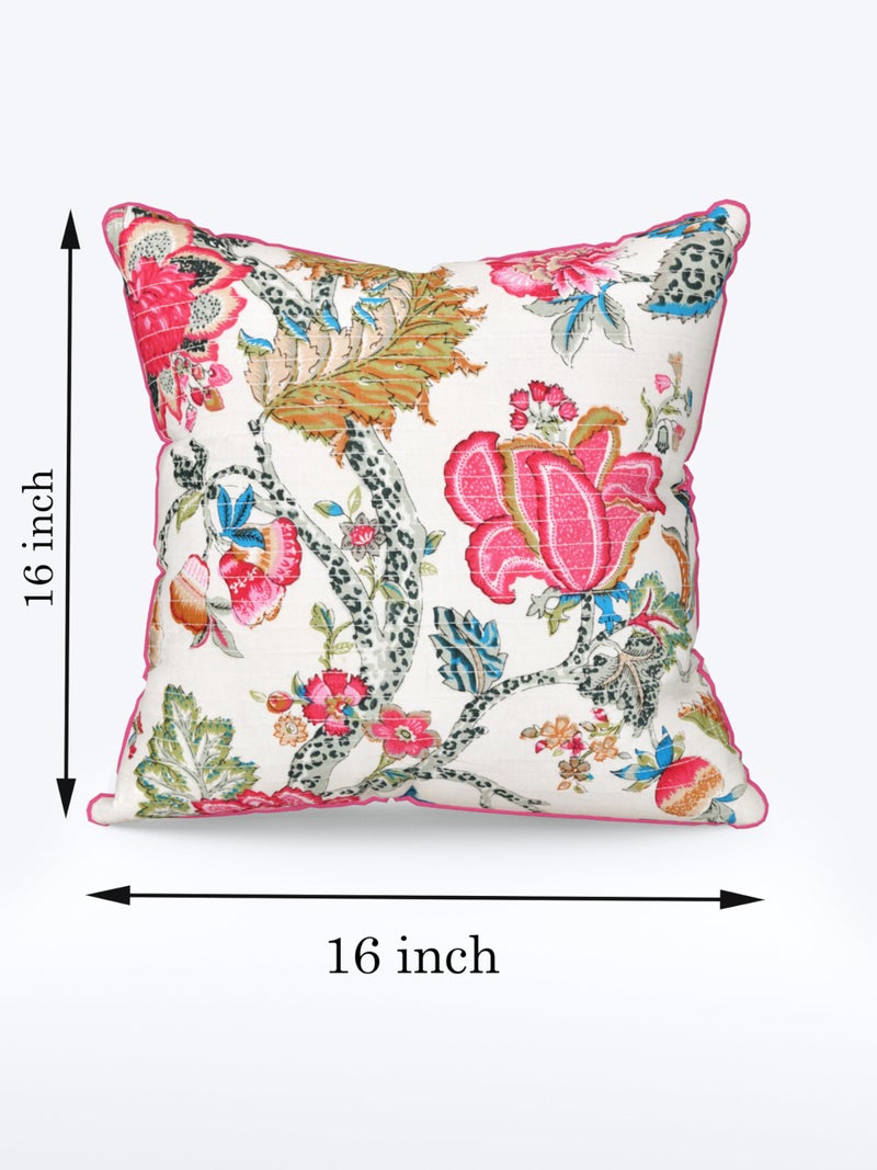 EasyGoods India Premium Cotton Cushion Covers 16x16 Inch | Soft Durable Fabric | Elegant Printed Covers for Sofa & Living Room | Hidden Zipper | Set of 3 - Image 2