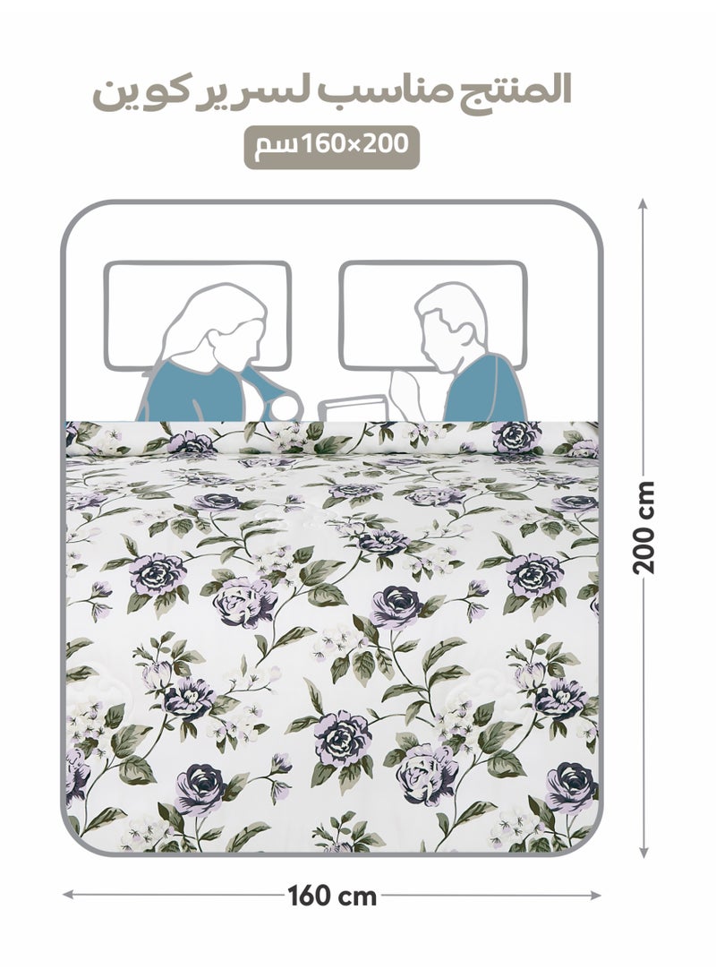 Doona Printed 4-Pcs Queen Comforter Bedding Set Fits 160x200cm -Includes Comforter, Fitted Sheet, Pillow Shams & Pillowcases – Soft Microfiber Fabric with Soft 350 GSm Filling - Image 3