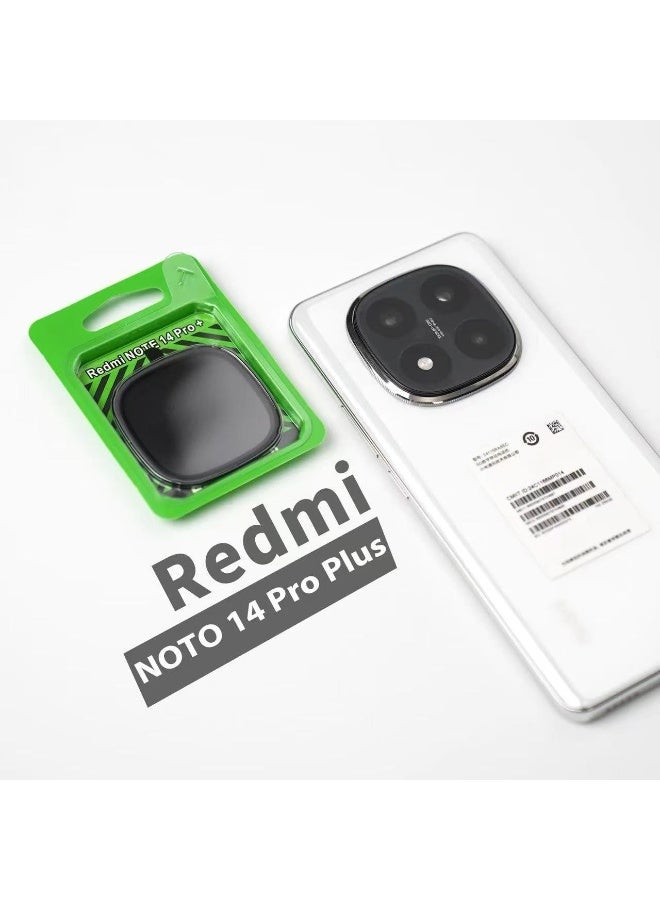 Camera Lens Protector for Redmi Note 14 Pro Plus, 9H Tempered Glass & Ultra-Thin Aluminum Alloy Lens Screen Protective, case friendly Cover for redmi note 14 pro Plus 5G (Black) - Image 1