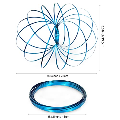YOFOBU 9 Pack Blue Spinner Ring Arm Magic Spring Arm Sculpture Ring Colored Magic Kinetic Spring Interactive Stress Relief Rings Festival Accessories - Image 5