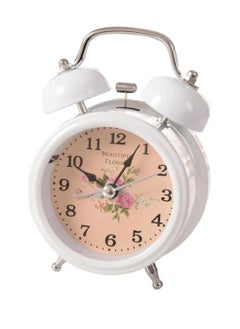 Vintage Twin Bell Tabletop Alarm Clock - Retro Analog Loud Bedside Clock with Metal Case, Easy-to-Read Dial, Battery Operated