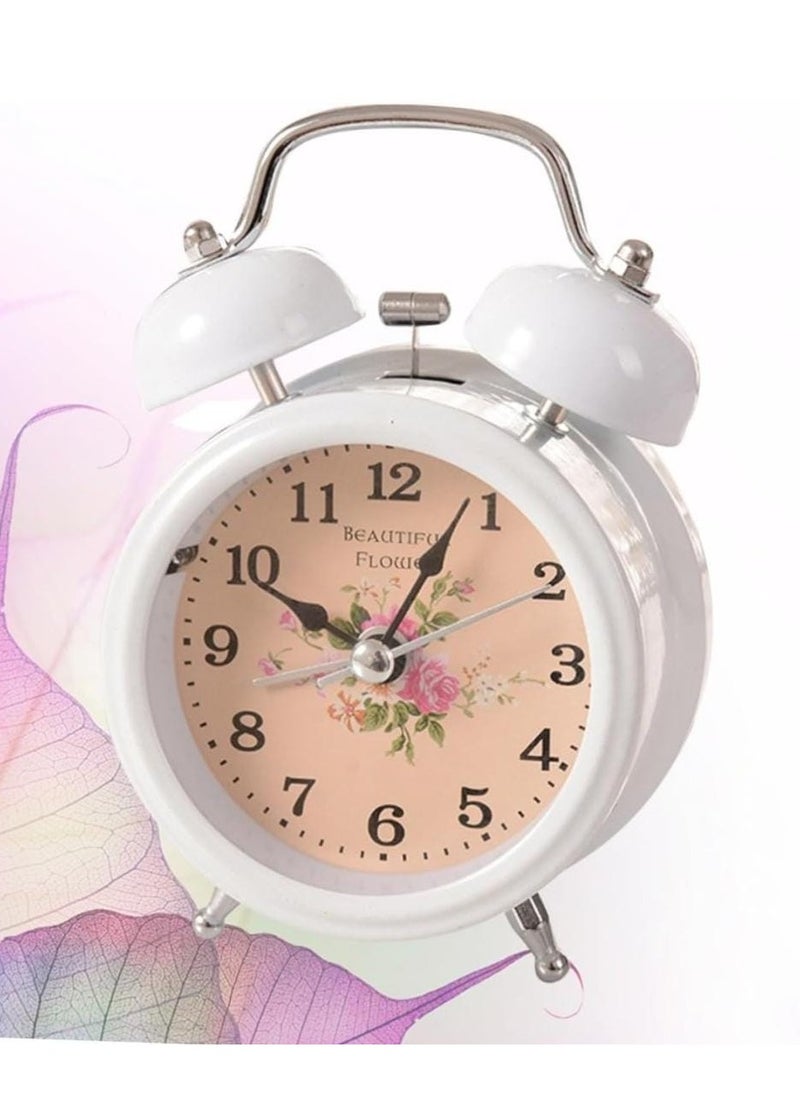 Generic - Vintage Twin Bell Tabletop Alarm Clock - Retro Analog Loud Bedside Clock with Metal Case, Easy-to-Read Dial, Battery Operated - Image 1
