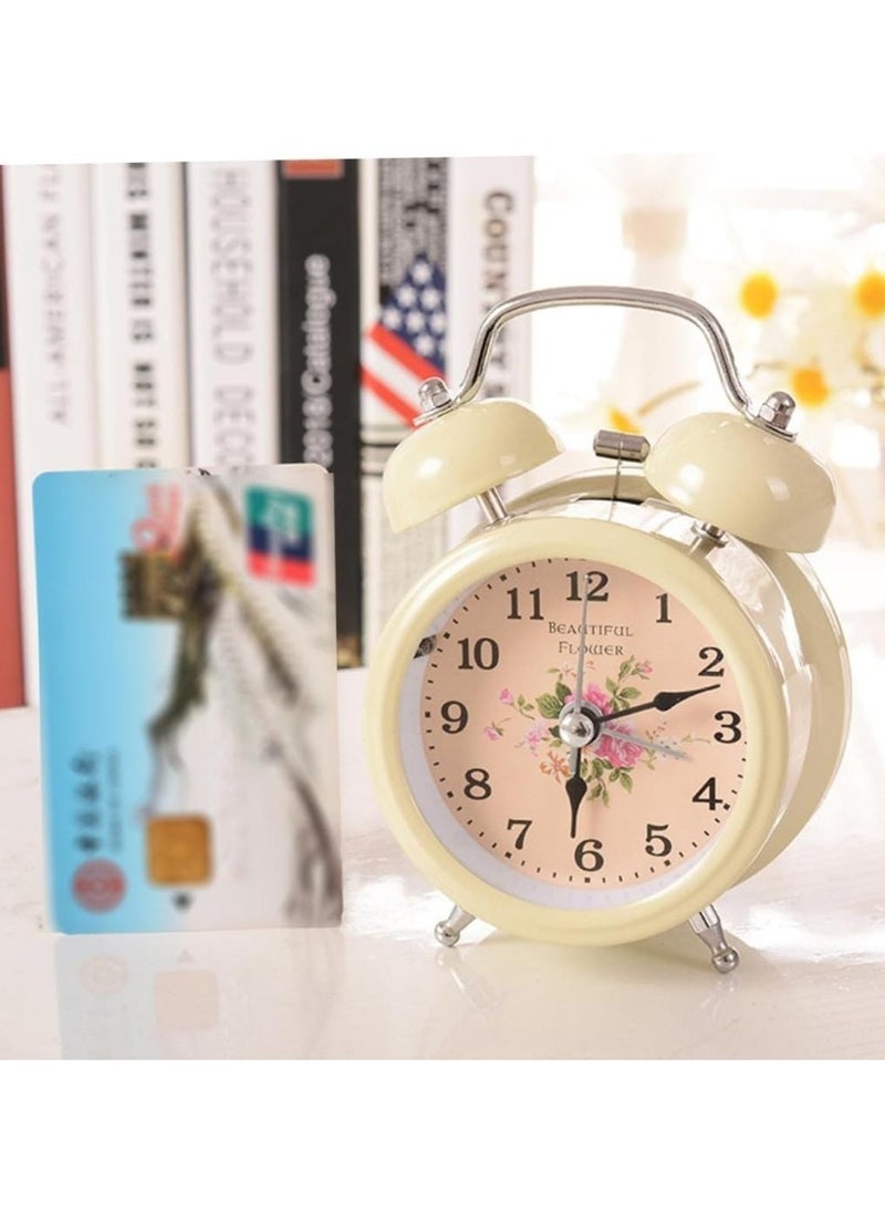 Generic - Vintage Twin Bell Tabletop Alarm Clock - Retro Analog Loud Bedside Clock with Metal Case, Easy-to-Read Dial, Battery Operated - Image 1