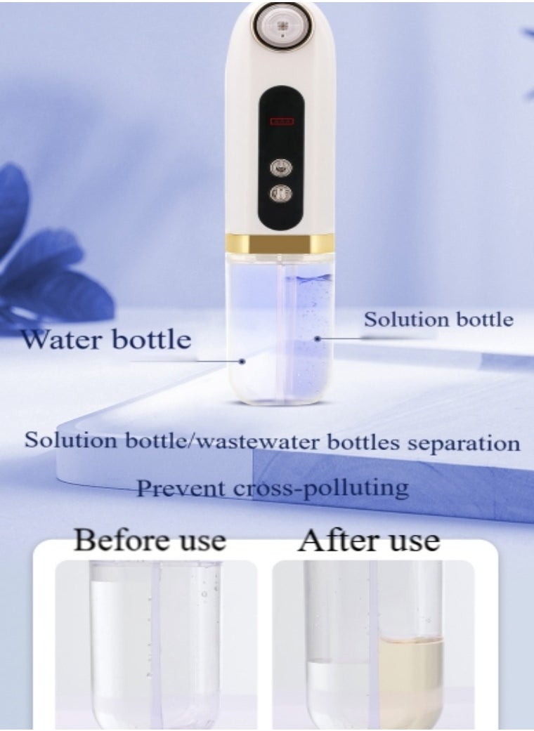 New two-in-one blackhead pore removal blackhead remover, USB rechargeable blackhead vacuum cleaner, blackhead remover facial pore cleaner, electric facial blackhead extraction tool, equipped with 6 suction headbands and 2 water tanks, suitable for three skins (oil/dry/neutral)