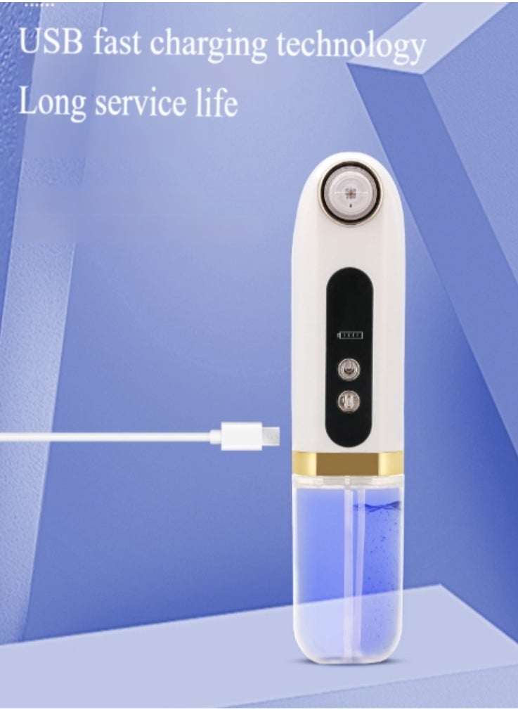 New two-in-one blackhead pore removal blackhead remover, USB rechargeable blackhead vacuum cleaner, blackhead remover facial pore cleaner, electric facial blackhead extraction tool, equipped with 6 suction headbands and 2 water tanks, suitable for three skins (oil/dry/neutral)