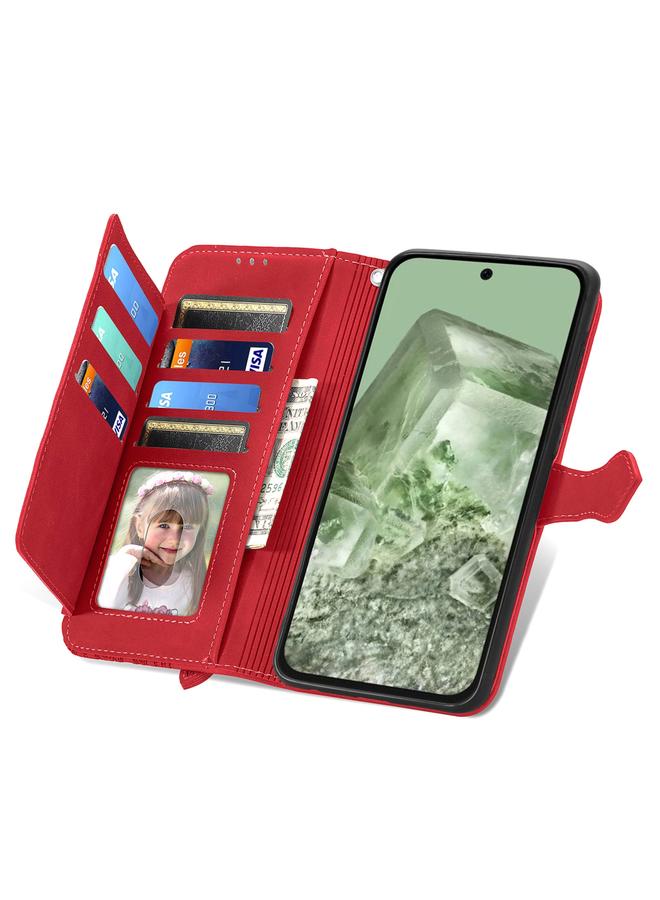 زبون جراب هاتف Google Pixel 5 من الجلد بسحاب منقوش عليه زهور - Image 4