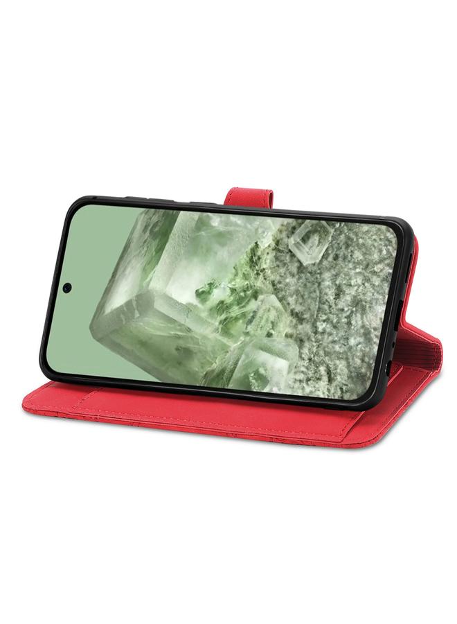 زبون جراب هاتف Google Pixel 5 من الجلد بسحاب منقوش عليه زهور - Image 5