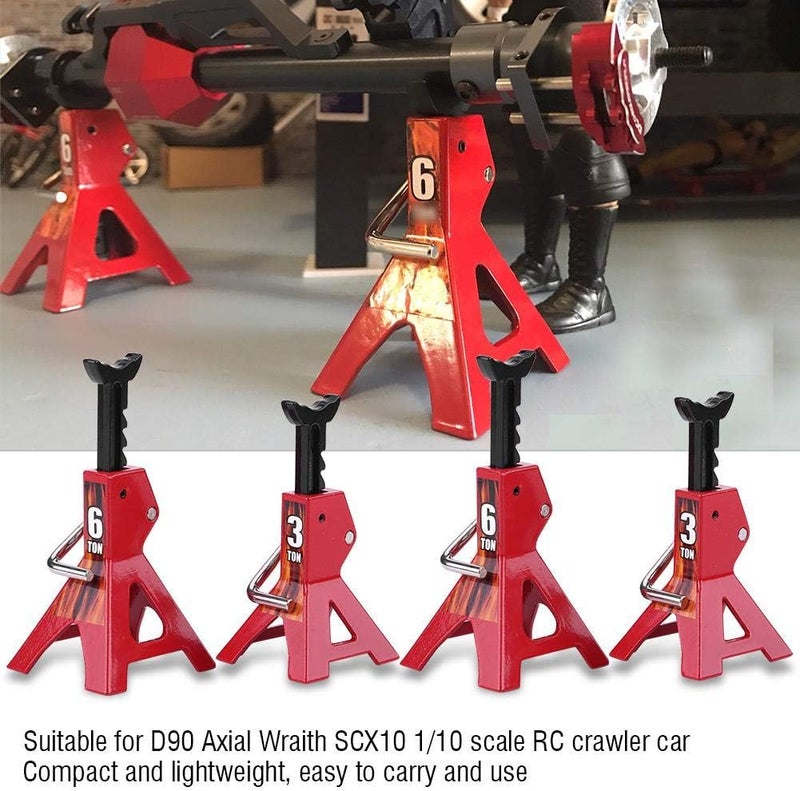 comfrt Simulation RC Jack Stand, Metal 6 Ton 3 Ton Simulation Jack Stands for D90 Axial Wraith SCX10 1/10 RC Crawler Car - Image 3