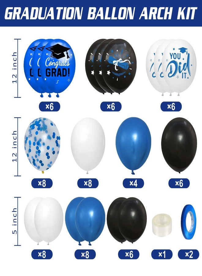 Netnology 2026 Graduation Decorations - Blue Balloon Boxes with Letters 2026 Grad & So Proud of You and Blue Black White Print Balloons, Graduation Party Decorations Class of 2026 for Any Grades - Image 3