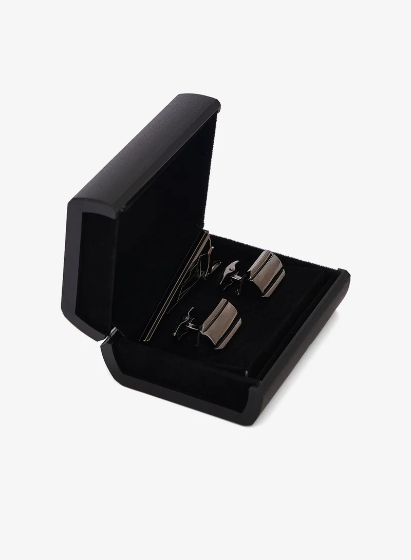 Robert Wood Cuff Links and Tie Pin Gift Set