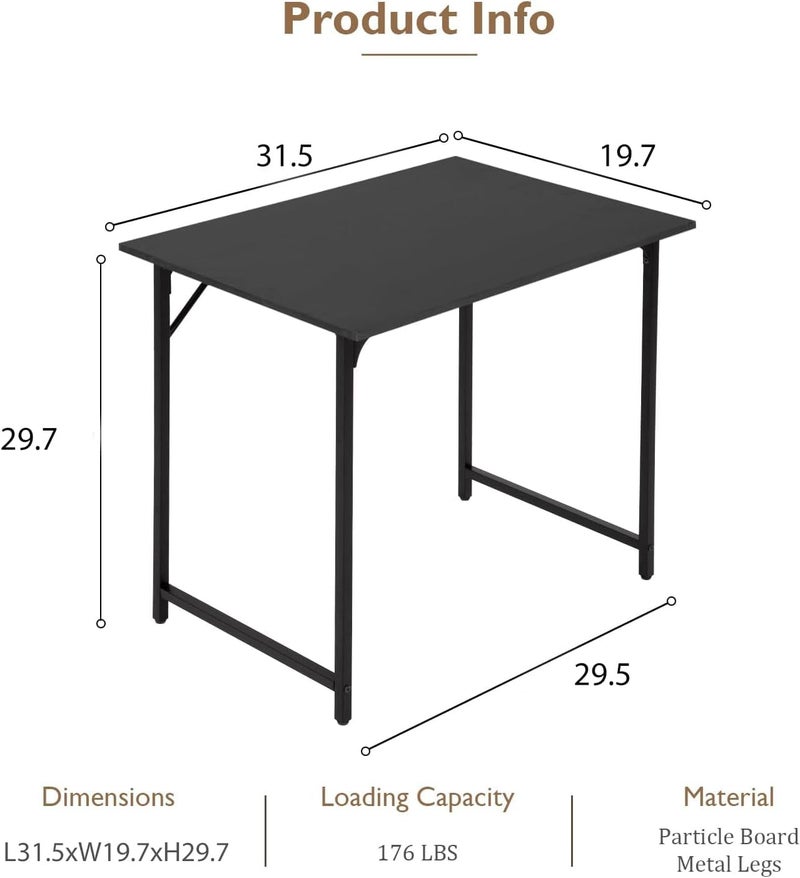 BestOffice 32 Inch Computer DeskHome Office Desk Modern Simple Style for Home Office Study WritingBlack - Image 3