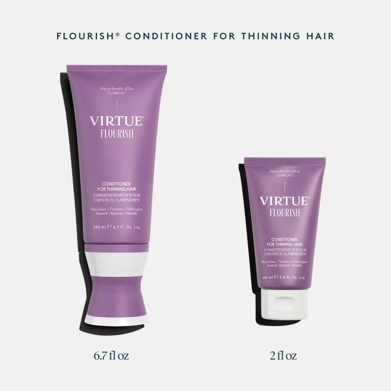 VIRTUE Flourish Conditioner for Fine or Thinning Hair, Sulfate Free Hair Growth Product, Detangles and Thickens, Color Safe - Image 5