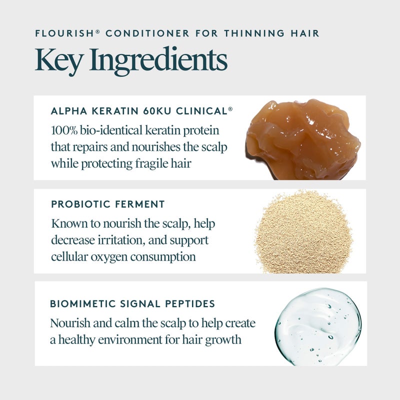 VIRTUE Flourish Conditioner for Fine or Thinning Hair, Sulfate Free Hair Growth Product, Detangles and Thickens, Color Safe - Image 3