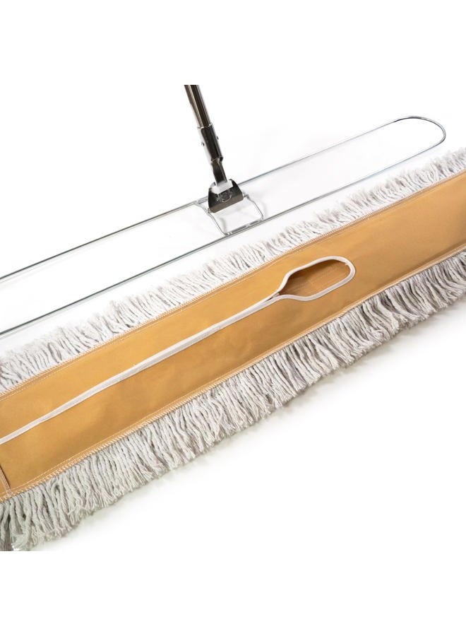 Venmark Commercial Dust Mop – 48” Floor Sweeper for Tiles, Hardwood, and Laminate Floors, with Aluminum Broom Handle, Reusable Duster Head - Complete with Cleaning Cloth - Image 3