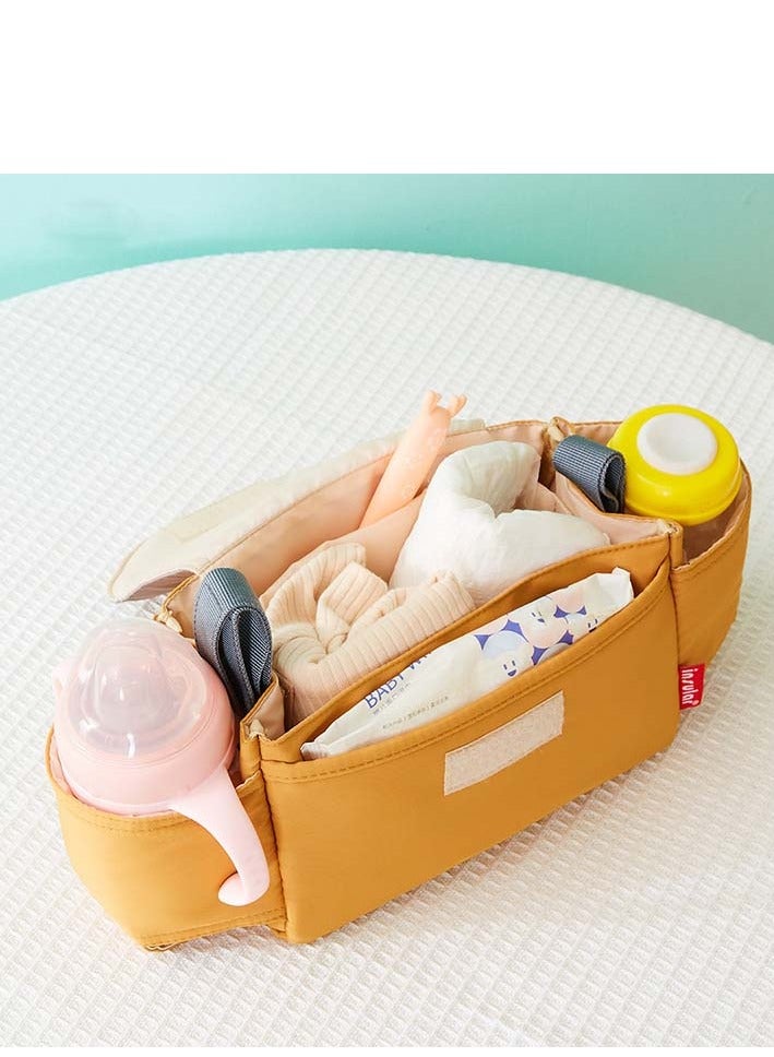 Bluejw Large Capacity Pram Organizer Bag Portable Baby Stroller Organiser with Multi-Pocket and Adjustable Shoulder Straps Portable Baby Trolley Waterproof Hanging Bag for Milk Bottles Wallets Cell Phones - Image 5