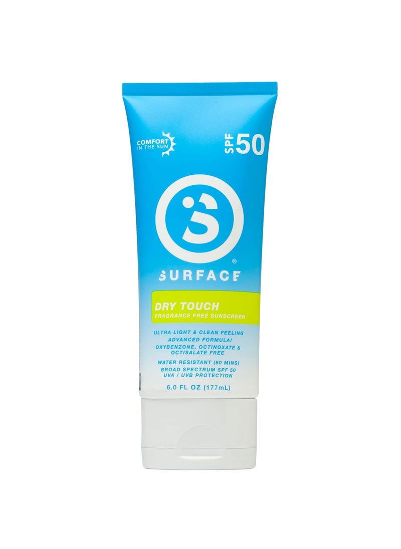 surface sun systems - Surface Dry Touch Sunscreen SPF 50 Lotion Water Resistant UVAUVB Broad Spectrum Fast Drying Protection PABA Free 6 fl oz 1 Count - Image 1