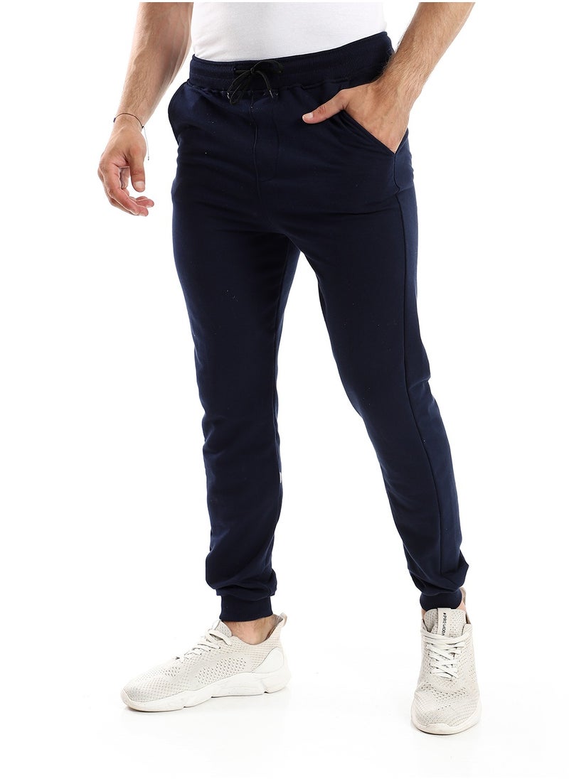 Solid Cotton Sweatpants With Hem - Navy Blue - pzsku/Z682407B703A3E70C3BF1Z/45/_/1707567275/c8fd6dbf-9525-4f8d-b32c-b4d45f62ca2b