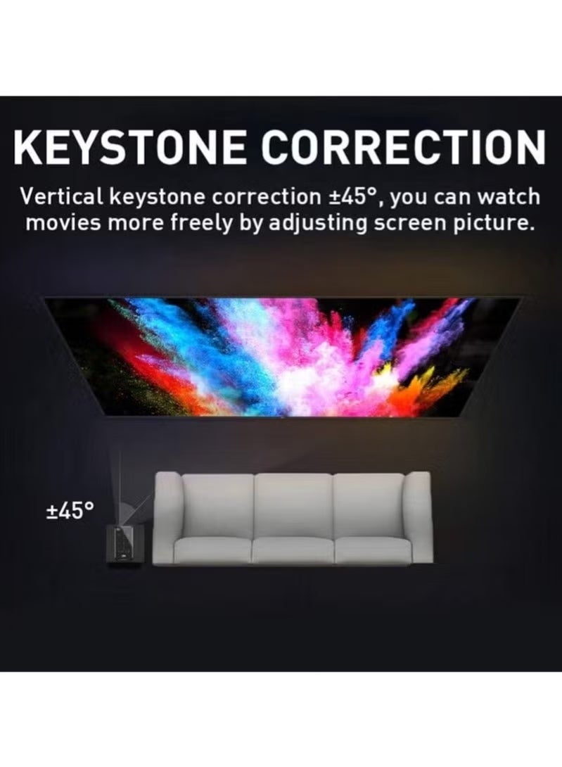 JAJEEK Portable Rechargeable BP09 4K Mini Projector with Android, Bluetooth, Ultra HD LED Home Cinema Projector, Keystone Correction, Compact Mini Projector for Movies, Streaming, and Gaming - Image 2