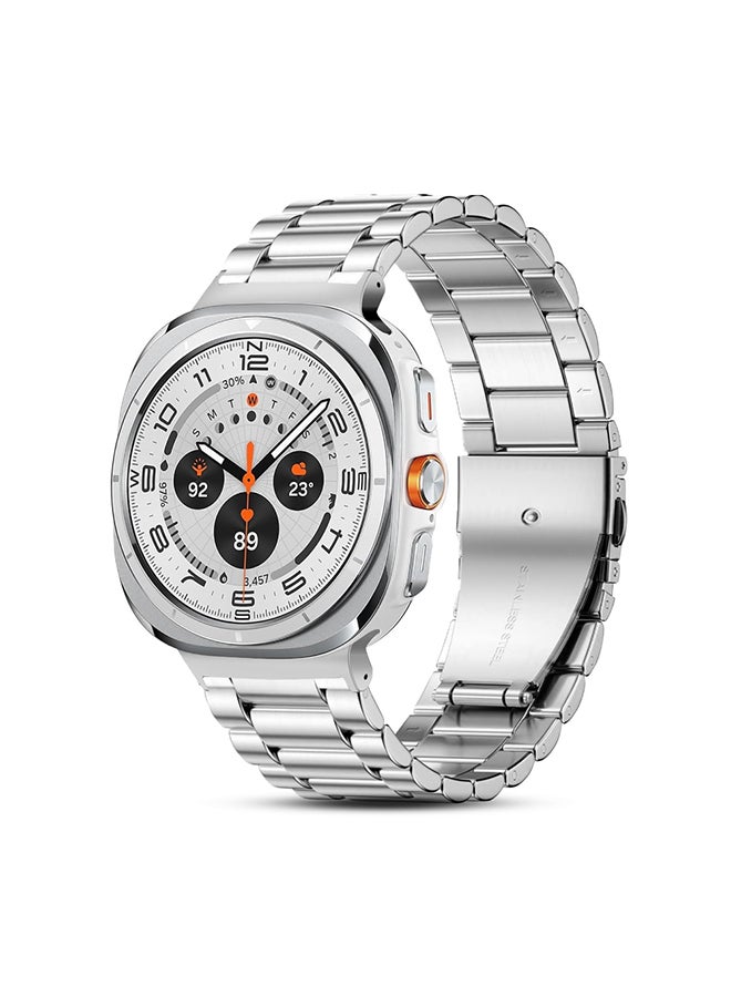 O Ozone Bands Compatible with Samsung Galaxy Watch Ultra 47mm (2024), Metal Stainless Steel Replacement Wristband Strap Men Women for Galaxy Watch 7 Ultra 47mm - Silver  - Image 1