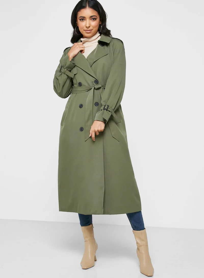 ONLY Belted Longline Coat