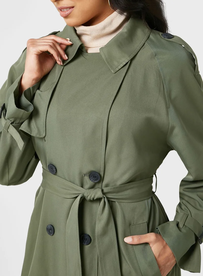 ONLY Belted Longline Coat