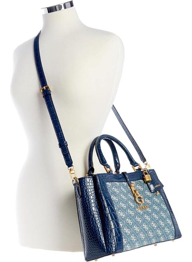 جس حقيبة ساتشيل نسائية GUESS James Girlfriend – أزرق دنيم (أنيقة وعملية بتصميم منظم) - Image 3