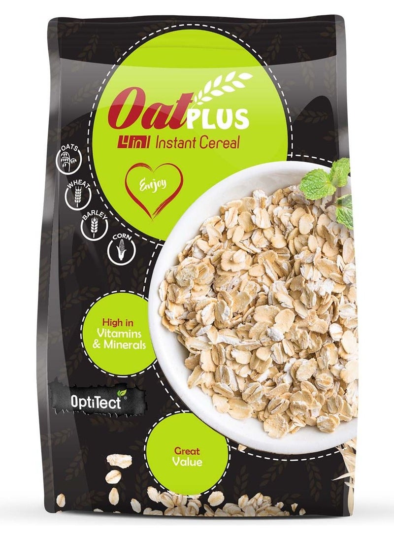 OptiTect Oat Plus 4 In 1 Instant Cereal- Gluten-free, Non-gmo, Vegetarian Breakfast With Oats, Wheat, Barley & Corn-20 Sachets 