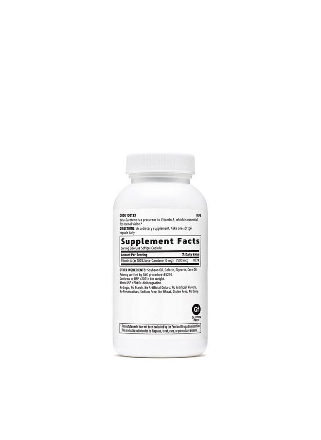 GNC - Beta Carotene 15Mg ; A Precursor To Vitamin A Which Is Essential For Normal Vision ; 360 Softgels - Image 1