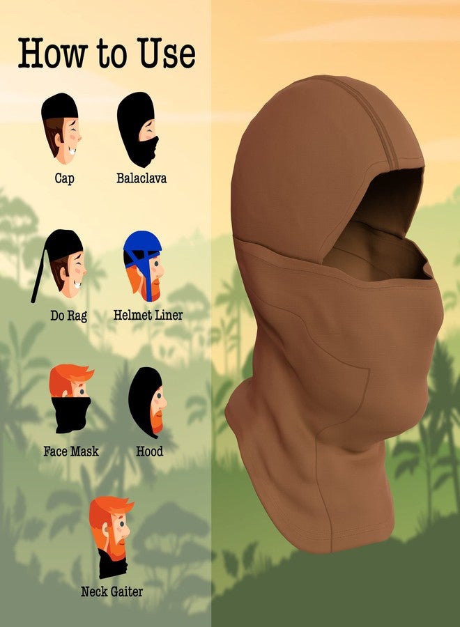 BaHoki Essentials Balaclava Ski Mask - Breathable Thermal Face Cover for Cold Weather - Wind-Resistant Head Gear for Work, Hunting, Snowboarding (Brown) - Image 4