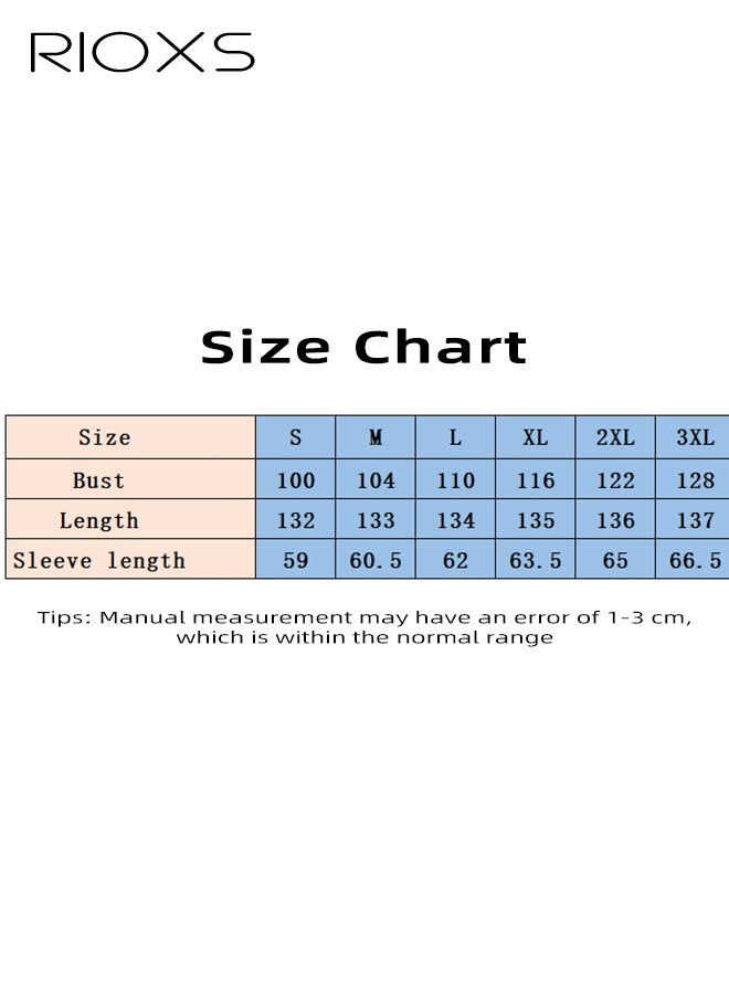 ريوكس فساتين طويلة الأكمام برقبة على شكل V وأزرار للسيدات، فستان قميص صيفي من الكتان قابل للتنفس للسيدات، فستان تونيك فضفاض بلون موحد، مناسب للعمل والعطلات والشاطئ والارتداء اليومي وحفلات الزفاف وغيرها، أبيض - Image 5