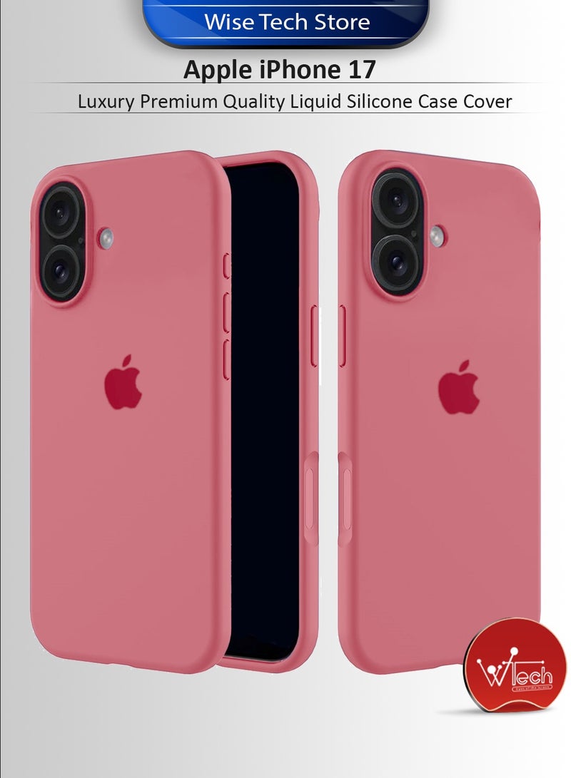 Wtech Apple iPhone 17 5G 2025 Luxury Premium Quality Liquid Silicone Case Cover (MCRPSN) - Dark Pink - Image 1