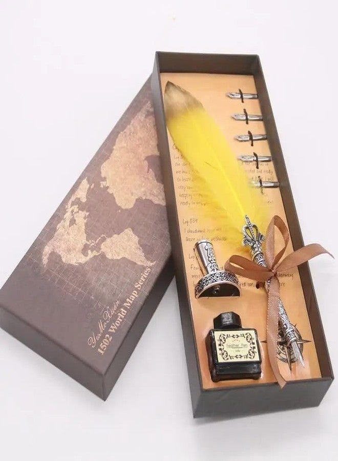 KRYTONE�.Fx 1PCS Dip Feather Pen Set Calligraphy Pen Set Writing Quill Ink Dip Pen with 5PCs Nib(Color Will Be Sended As Per Availability) - Image 3