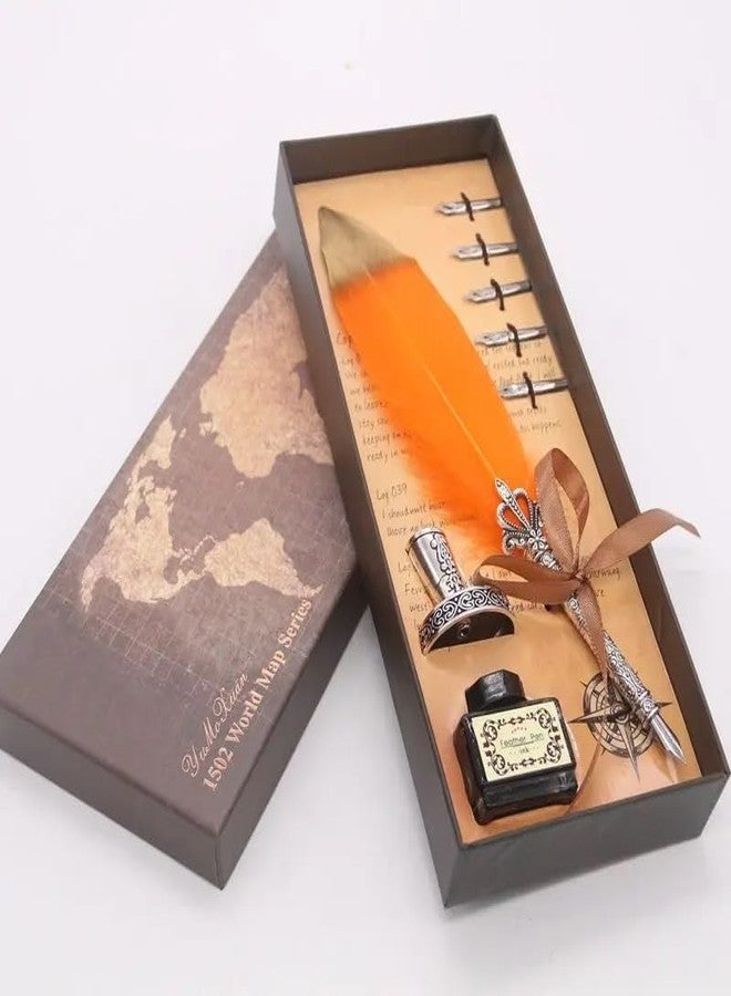 KRYTONE�.Fx 1PCS Dip Feather Pen Set Calligraphy Pen Set Writing Quill Ink Dip Pen with 5PCs Nib(Color Will Be Sended As Per Availability) - Image 4