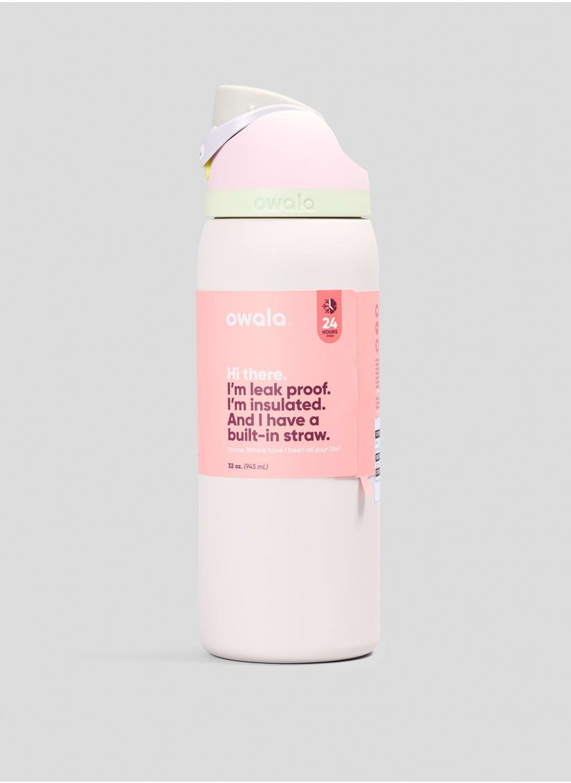 Owala - Freesip Insulated Stainless Steel Water Bottle With Straw For Sports And Travel, Bpa-Free, Candy coated 32OZ - Image 1