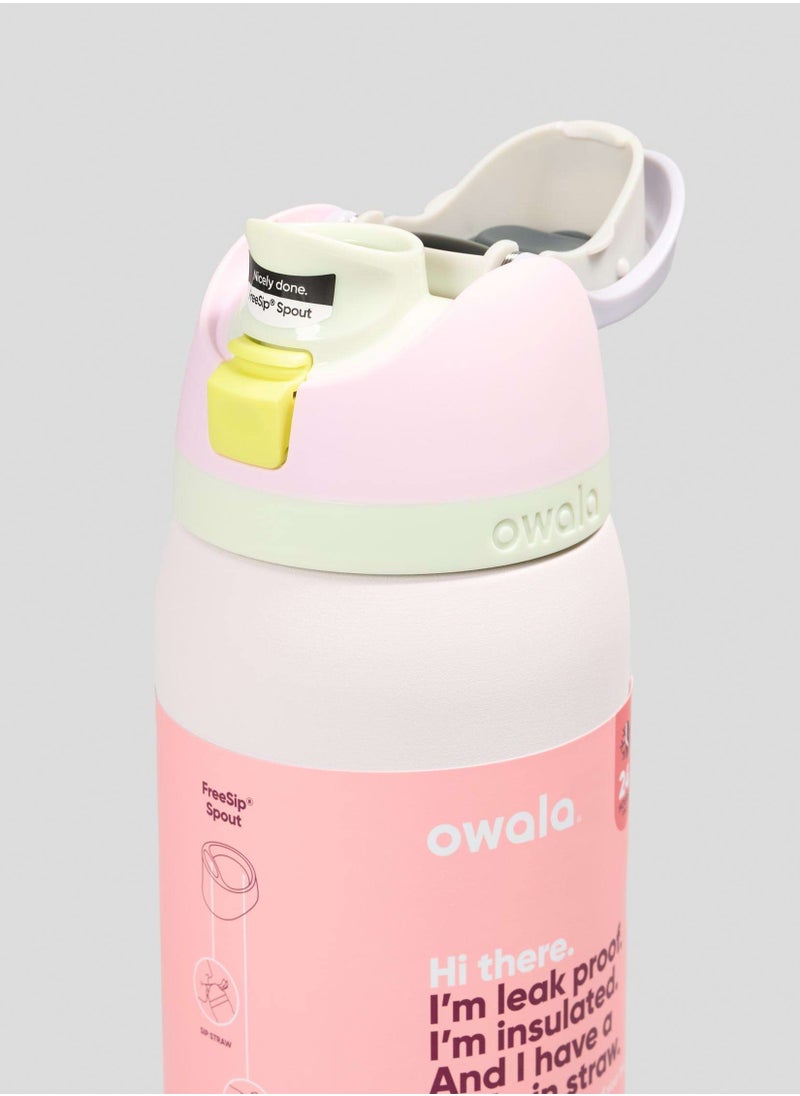 Owala - Freesip Insulated Stainless Steel Water Bottle With Straw For Sports And Travel, Bpa-Free, Candy coated 32OZ - Image 1
