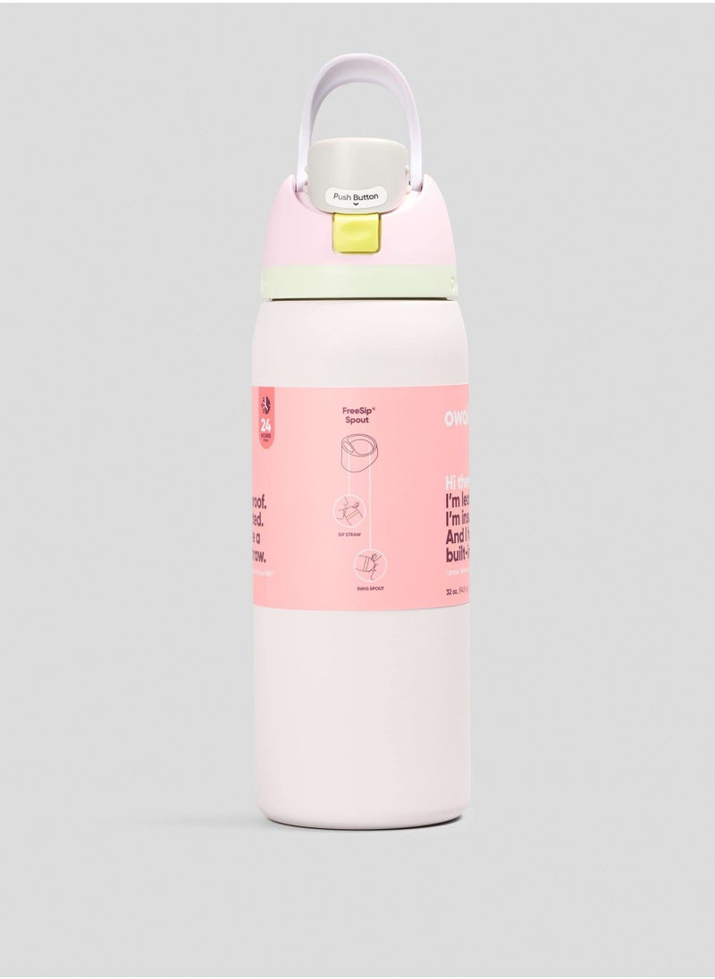 Owala - Freesip Insulated Stainless Steel Water Bottle With Straw For Sports And Travel, Bpa-Free, Candy coated 32OZ - Image 1