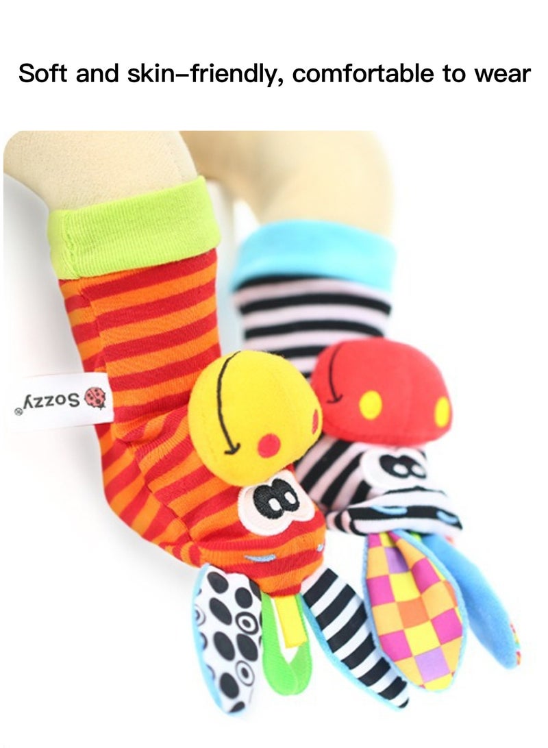 مجموعة الجوارب للأطفال وملعبات الرسغ من 4 قطع، مصنوعة من مواد عالية الجودة، مناسبة للأطفال، ويمكن إعطائها كهدية لنقل البركات الجيدة. - Image 4