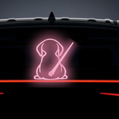 Dreothy Dog Decal Vinyl Sticker Rear Wiper Decal Cute Dog Moving Tail Wiper Decals Reflective Stickers Windshield Wiper Stickers Window Wiper Decals Tags for Rear Vehicle Wipers Pink - Image 1
