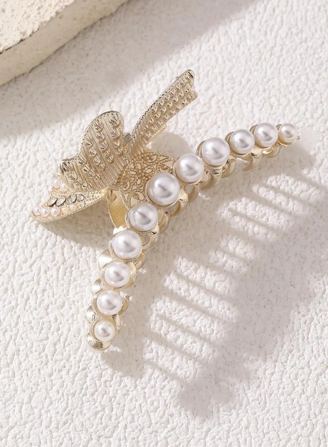Take Two Take Two Bow Faux Pearl Embellished Claw Clip