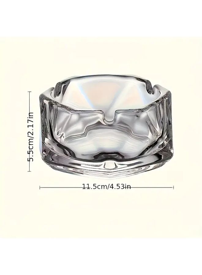Large Amber Octagonal Glass Ashtray With Starry Sky Design For Home Office KTV Hotel Decor - Image 4