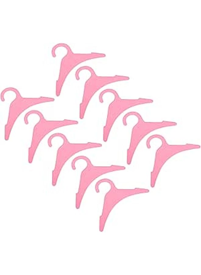 Pink Small Plastic Pet Hangers 10 Pack For Dog Cat Clothes Drying Rack Closet - Image 1